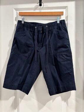 Women’s Navy Cotton Drawstring Shorts